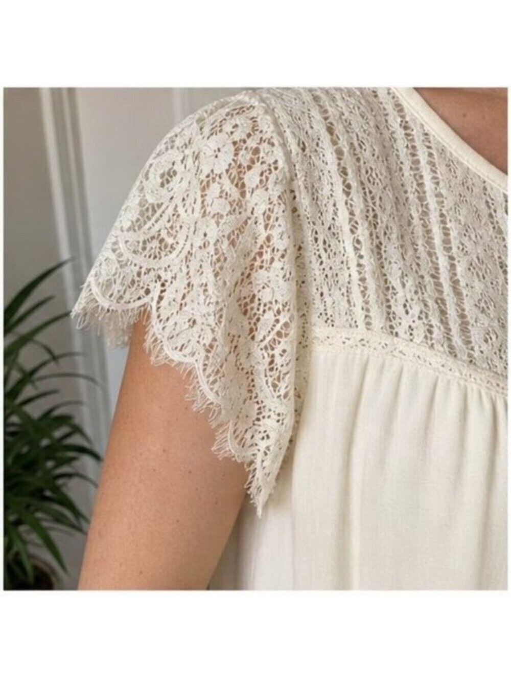 Cream Ruffle Blouse - Picture 5 of 6